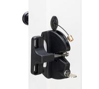 SANKINS Key Lockable Fence Gate Latch, 2 Sided Gate Lock Latch for Outdoor Fence, Keyed Fence Lock Latch with Spring Loaded Pull Cable, Fence Latch Gate Hardware for Wood, Vinyl, Metal Gates, Black