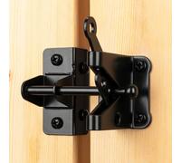 SANKINS Self-Locking Gate Latch for Wooden Fence Gate Heavy Duty, Post Mount Automatic Gravity Lever Gate Fence Door Latches for Wooden Fence Secure Pool Garden Shed, Black, 2 Pcs