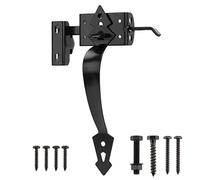 SANKINS Thumb Gate Latch Hardware for Wooden Fence Heavy Duty, Self Closing Door Latches with 8" Decorative Handle, Gate Lock Kit for Outdoor Garden, Pool, Metal Gate, Vinyl Fence, Steel, Black Finish