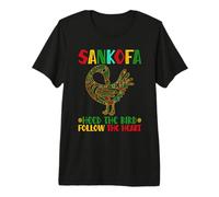 Sankofa Bird Learn from The Past Heed Bird Follow Heart Premium T-Shirt