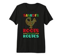 Sankofa Bird Learn from The Past Roots Before Routes Premium T-Shirt