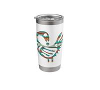 Sankofa Black Pattern Afrocentric Adinkra Symbol Stainless Steel Insulated Tumbler