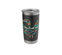 Sankofa Black Pattern Afrocentric Adinkra Symbol Stainless Steel Insulated Tumbler