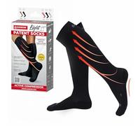 SANKOM Compression Socks for Women & Men - Swiss Designed 4-Step Adjustable Graduated Compression Flight Socks - Support Socks for Pregnancy, Varicose Vein and Hospital (Black, L/XL)