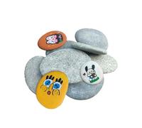 SanKristo 20PCS Easter Egg Painting Pebble, Colorful Smooth Stones for Easter Decorations, DIY Natural Smooth Rock, 3-5 cm 1kg Flat River Pebbles for Easter Party