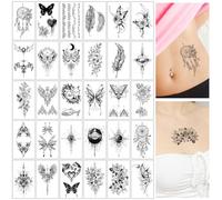 SanKristo 30 PCS Temporary Tattoos for Women Man 3D Flowers Feather Planets Tattoos Stickers for Hand Arm Legs Fake Waterproof Adults Tattoo Sticker