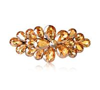 Sankuwen Flower Luxury Jewelry Design Hairpin Rhinestone Hair Barrette Clip,Also Perfect Mother's Day Gifts for Mom(Style B,Champagne)