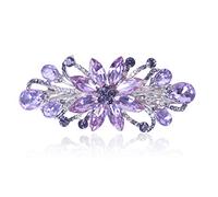 Sankuwen Flower Luxury Jewelry Design Hairpin Rhinestone Hair Barrette Clip,Also Perfect Mother's Day Gifts for Mom (Purple)