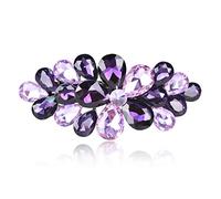 Sankuwen Flower Luxury Jewelry Design Hairpin Rhinestone Hair Barrette Clip,Also Perfect Mother's Day Gifts for Mom(Style B,Purple)