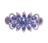 Sankuwen Flower Rhinestone Hairpin Luxury Jewelry Designed Hair Accessory French Barrette Hair Clip (Purple)