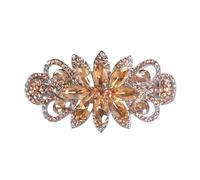 Sankuwen Flower Rhinestone Hairpin Luxury Jewelry Designed Hair Accessory French Barrette Hair Clip (Champagne)