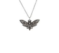 SanLan Death Head Moth Pendant Necklace Wicca Jewelry Goth Moth And The Moon, Zinc, No Gemstone