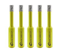 SANLEETEK Dry Diamond Drill Bits Set 5pcs 6mm Drill Bit | Tile Hole Saw Kit with Triangle Shank for Ceramic Porcelain Tile Granite Marble Quartz Stoneware