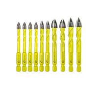 SANLEETEK Masonry Carbide Drill Bits Set - 10pcs 6MM*4+8MM*2+10MM*2+12MM*2 Tungsten Carbide Tip with Quick Change Hex Shank for Wood Plastic Masonry Ceramic Tile Concrete