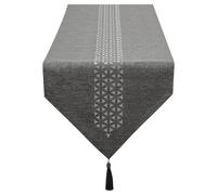 SANLEHAUSE Table Runner Gray Modern 40 x 140 cm, Tablerunner Modern, Table Runner Linen for Table Decor Hollow, Machine Washable, Solid Color, for Dining Tables, TV cabinets, kitchens, Rooms