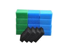 SANLILI Compatible Aquarium Filter Sponge Set for Juwel Compact / Bioflow 3.0 / M (4 x Blue Fine, 4 x Blue Coarse, 4 x Green Nitrate, 4 x Activated Carbon Sponge)