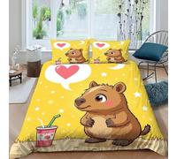 SanLiLLohKi Cute Animal Cup Bedding Set Theme Bedspread Animal Themes Wildlife Duvet Cover Set 3 Pieces Chic Breathable Comforter Cover Universal for All Seasons with Pillowcase King（220x240cm）