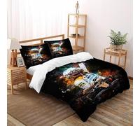SanLiLLohKi Racer Car Bedding Set Floral Printed Space Theme Duvet Cover Set Chic Breathable Quilt Cover Suitable for Family,couple,children with Pillow Double（200x200cm）
