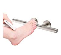 Sanliv Knurled Brass Shower Shaving Foot Rest for Hotel Bathrooms in Brushed Nickel Finish