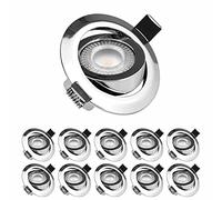 sanlumia 10X LED Tilt Ultra Slim Spotlight, Round Recessed Ceiling Downlight, 5W 450lm, 6400K Cool White, Chrome Finish