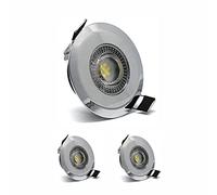 sanlumia 2X LED IP44 Bathroom Ultra Slim Spotlight, Round Recessed Ceiling Downlight, 5W 450lm, 6400K Cool White, Chrome Finish
