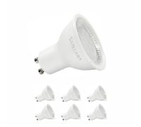 sanlumia 6 X 5W GU10 LED Super Bright Spotlight Bulb 430lm 100 Degree Beam Angle Non Dimmable 50W Halogen Equivalen Frosted Difuser Warm White 3000K