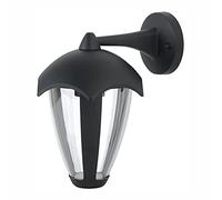 sanlumia Outdoor Wall Security Lantern Light, Matt Black Die-cast Aluminum, IP54 Weatherproo Exterior Lighting Main Powered, Front Door, Porch, Garden (Require one E27 Bulb, Excluded)
