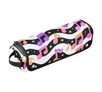 sanluoli 2-in-1 Curling Iron Travel Case with Iron Mat Carrying Case Flat Curling Iron Waterproof Organizer for Curling Iron Straightener Flat Hair Dryer, Purple Pink Colorful Note Black White Wave