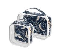 sanluoli 2 Pack clear Astrology clear toiletry bag TSA approved transparent cosmetic bag travel travel essential, astrology, astrology