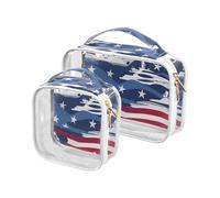sanluoli 2 Pack clear Flag Yacht2 4th Of July Independence Day travel toiletry kit TSA approved reusable travel cosmetic bag Men’s shaving kit, flag yacht2 4th Of July Independence Day, flag yacht2