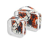 sanluoli 2 Pack clear Halloween Spiders Ghosts travel toiletry bag TSA approved transparent makeup bag small travel essential, Halloween spiders ghosts, Halloween spiders ghosts