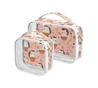 sanluoli 2 Pack clear Hedgehogs Cute Cartoon makeup bags for women TSA approved reusable makeup bag organizer Airport Airline Compliant, hedgehogs cute cartoon, hedgehogs cute cartoon