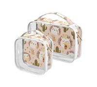 sanluoli 2 Pack clear Hedgehogs Cute Cartoon toiletry bags for TSA approved water-resistant makeup bag travel shaving essentials, hedgehogs cute cartoon