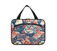 sanluoli American Bird Blue Red Wild hanging travel toiletry bag hanging with hook, designer necessities hanging makeup bag for travel accessories backpacking bolsas de maquillaje para mujer, American