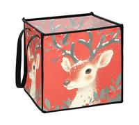 sanluoli Art Reindeer Cherry Red baskets organization and storage boxes for desk folding large decorative baskets 13x13x13 In