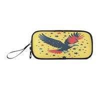 sanluoli Black Red New Year Birds and Flowers Nylon Girls Pencil Bag High Capacity Pencil Case For College School Stationery for College Girls