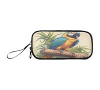 sanluoli Black Red New Year Birds and Flowers Nylon Pen Case Pencil Bag Big Capacity College Pencil Case School Stationery for Office Student