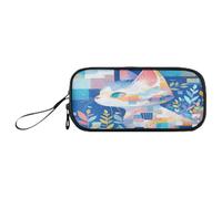 sanluoli Black Red New Year Birds and Flowers Nylon Pencil Bag Pen Case Large Capacity Pencil Case For High School Stationery Organizer for Elementary Teen