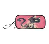 sanluoli Black Red New Year Birds and Flowers Nylon Pencil Bag With Handle Large Capacity Pencil Cases For Girls School Stationery for School Teen Girls
