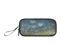 sanluoli Black Red New Year Birds and Flowers Nylon Storage Pen Case Pencil Bag Big Capacity Pencil Cases For Teen Stationery Organizer for High School Teacher