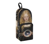 sanluoli Blonde Tarot Astrologer Nylon 3 Compartments Pencil Bags For Boys study&multifunctional College Pencil Case Stationery Organizer for Preppy High School 1600ml