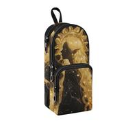 sanluoli Blonde Tarot Astrology Fairy Nylon 3 Compartments Pencil Bags For Boys Multi-purpose and aesthetic Big Zipper Pencil Case School Stationery for Teacher Middle School 1600ml