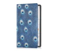 sanluoli Blue Peacock Feather Premium Leather Registration and Insurance Card Holder Essential Wallet Case for Driver License, Cards & Essential Documents