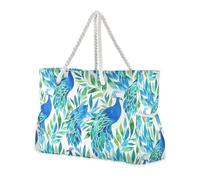 sanluoli Blue Spring Phoenix Safari Sturdy Tote Carry On Luggage with side pocketes Big Tote Bags for Travel Gym Vacation