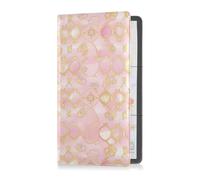 sanluoli Boho Pattern Peach Gold Pu Leather Auto Registration Insurance & ID Card Holder Truck Accessories for Essential Document, Driver License, Cards