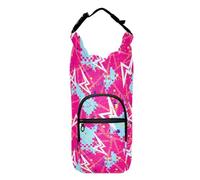 sanluoli Bottle Carrier Bag Zippered Water Bottle Insulated Carrier 20/24/32/40oz Water Bottle Holder for Hiking Peach Lightening Geometric 70s Disco Hippie