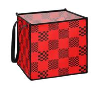 sanluoli Buffalo Plaid Multi Check Red Black fabric cube storage bins for pantry collapsable art storage bin 13x13x13 In