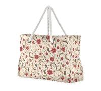 sanluoli Buttercup and Sweet Potato Pattern Red Gold Large Capacity Womens Travel Tote with side pocketes Bags And Totes Perfect for Travel Pool Swim Beach Vacation Necessities