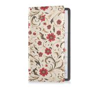 sanluoli Buttercup and Sweet Potato Pattern Red Gold Pu Leather Car Registration and Insurance Holder Auto Truck Comparment Accessories Case for Documents, Cards, License