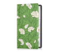 sanluoli Carnation Lace Grass Green Pu Leather Registration and Insurance Card Holder Glove Box Organize for Driver License, Cards & Essential Documents